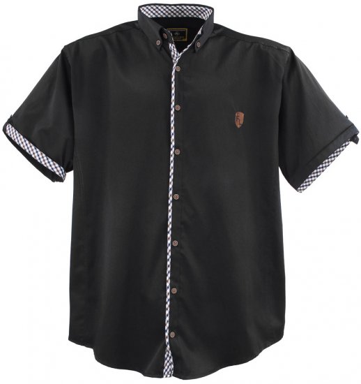 Lavecchia 9003A Short sleeve Shirt Dark Black - Camisas - Camisas 2XL-10XL