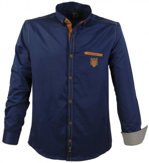 Lavecchia 1980 Long sleeve Shirt Navy Blue - Camisas - Camisas 2XL-10XL