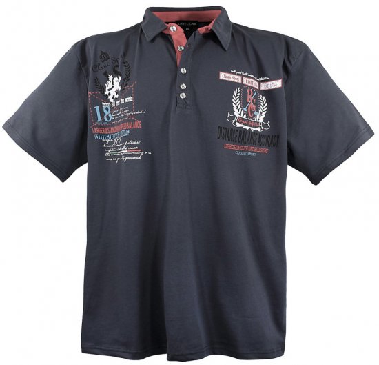 Lavecchia 2038 Printed Jersey Poloshirt Charcoal - Polos - Polos 2XL-8XL