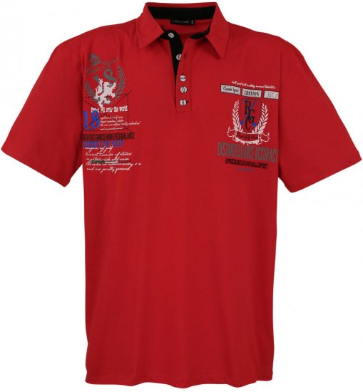 Lavecchia 2038 Printed Jersey Poloshirt Red - Polos - Polos 2XL-8XL