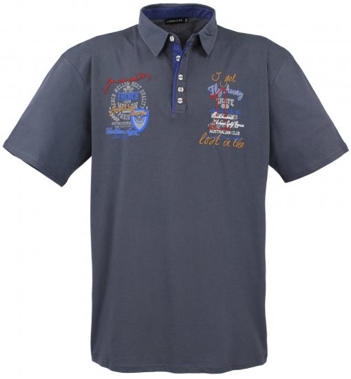 Lavecchia 3101 Printed Jersey Poloshirt Charcoal - Polos - Polos 2XL-8XL