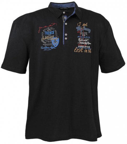 Lavecchia 3101 Printed Jersey Poloshirt Black - Polos - Polos 2XL-8XL