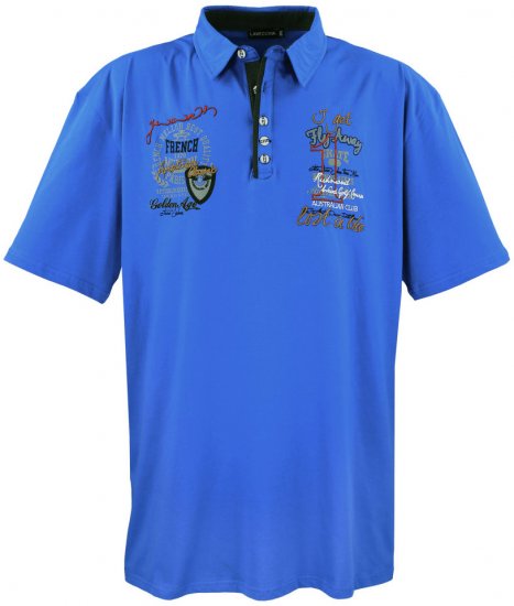 Lavecchia 3101 Printed Jersey Poloshirt Royal Blue - Polos - Polos 2XL-8XL