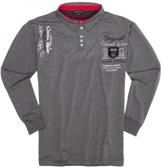 Lavecchia 2025 Printed Sweatshirt with collar Charcoal - Sudaderas - Sudaderas 2XL-12XL