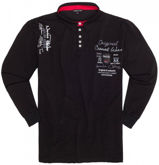 Lavecchia 2025 Printed Sweatshirt with collar Black - Sudaderas - Sudaderas 2XL-12XL