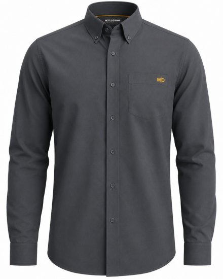 Motley Denim Lisbon Long Sleeve Shirt Charcoal - Camisas - Camisas 2XL-10XL