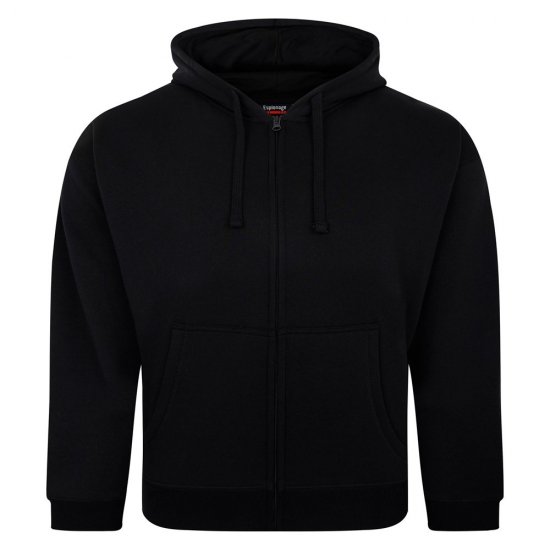 Espionage LW162 Hooded Zip Through Sweat Shirt Negro - Sudaderas - Sudaderas 2XL-12XL