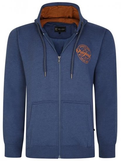 Kam Jeans 7060 Zip Thru Originals Denim Hoodie Royal Blue - Sudaderas - Sudaderas 2XL-12XL