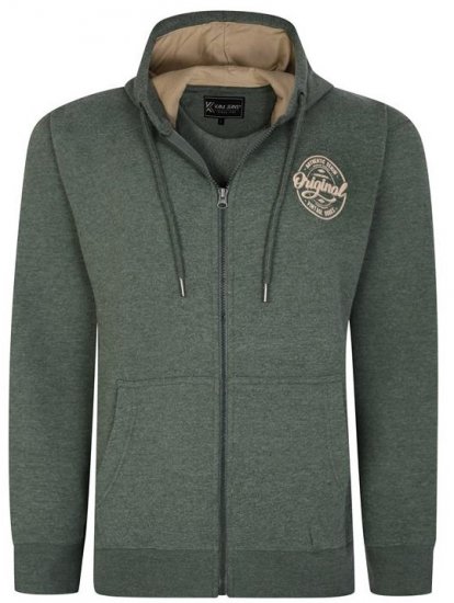 Kam Jeans 7060 Zip Thru Originals Denim Hoodie Khaki - Sudaderas - Sudaderas 2XL-12XL