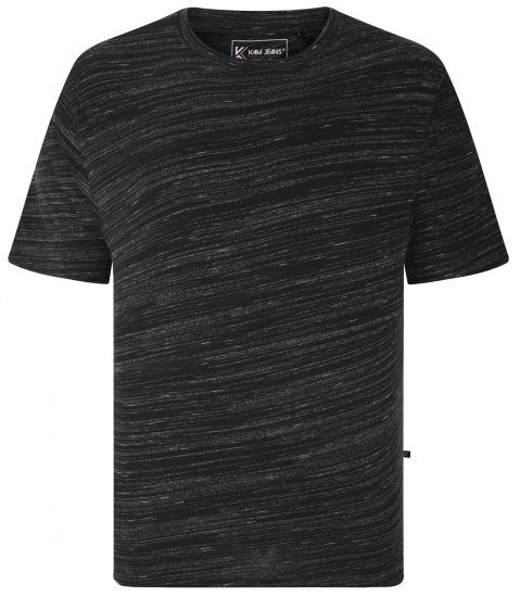 Kam Jeans 5738 Injected Marl Crew Neck T-Shirt Black - Camisetas - Camisetas - 2XL-14XL