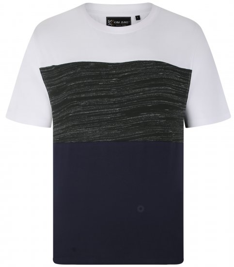 Kam Jeans 5739 Contrast Panel Cut & Saw T-Shirt Charcoal - Camisetas - Camisetas - 2XL-14XL