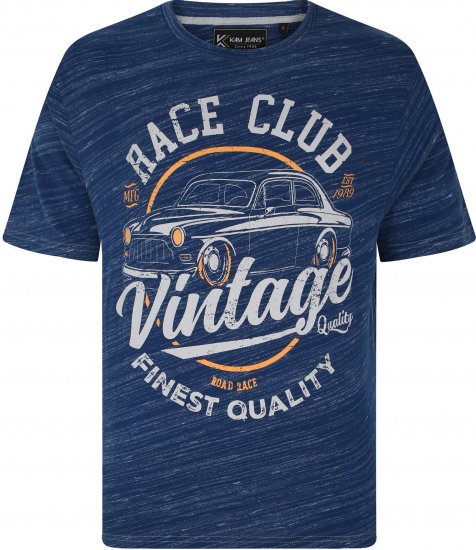 Kam Jeans 5740 Race Club Injected Marl Tee Indigo - Camisetas - Camisetas - 2XL-14XL