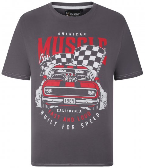 Kam Jeans 5732 Amercian Muscle Print T-Shirt Slate - Camisetas - Camisetas - 2XL-14XL