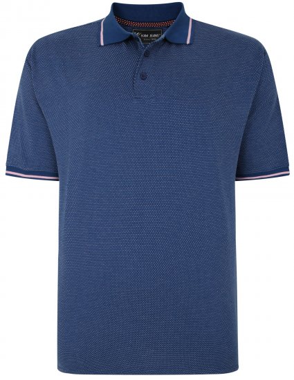Kam Jeans 5486 Dobby Print Jersey Polo Moonlight - Polos - Polos 2XL-8XL