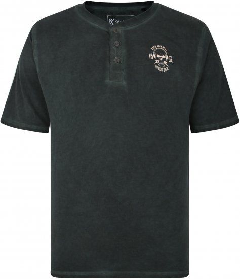 Kam Jeans 5741 Acid Wash Skull Print Tee Charcoal - Camisetas - Camisetas - 2XL-14XL