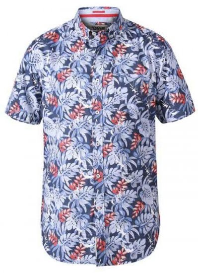 D555 Malibu Hawaiian Short Sleeve Shirt Blue - Camisas - Camisas 2XL-10XL
