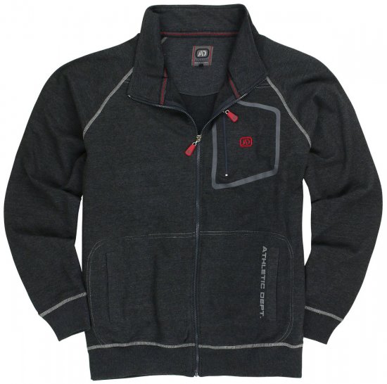 Adamo Manuel Sweatshirt with Zipper Charcoal - Sudaderas - Sudaderas 2XL-12XL