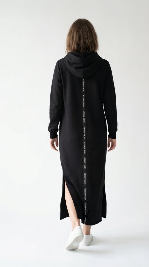 Nora Mikken MARI Maxi Hoodie Dress Black - Sudaderas - 