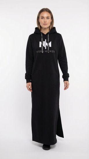 Nora Mikken MARI Maxi Hoodie Dress Black - Sudaderas - 