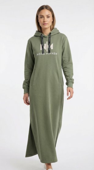 Nora Mikken MARI Maxi Hoodie Dress Green - Sudaderas - 