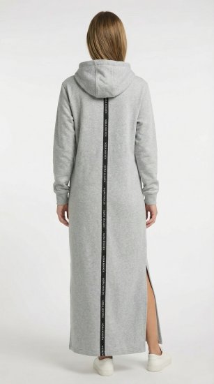 Nora Mikken MARI Maxi Hoodie Dress Grey - Sudaderas - 