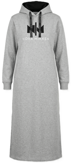Nora Mikken MARI Maxi Hoodie Dress Grey - Sudaderas - 