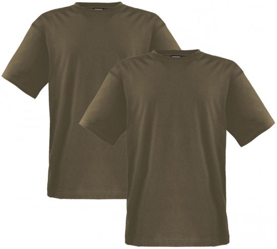 Adamo Marlon Comfort fit 2-pack T-shirt Khaki - Camisetas - Camisetas - 2XL-14XL