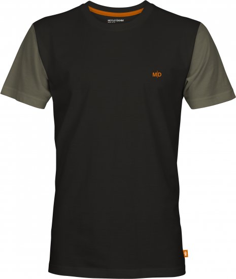 Motley Denim Vigo Colored Short Sleeve T-Shirt Black/Dark Khaki - Camisetas - Camisetas - 2XL-14XL