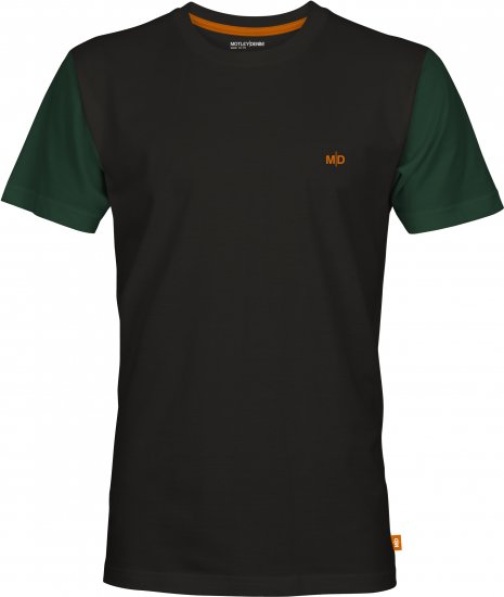 Motley Denim Vigo Colored Short Sleeve T-Shirt Black/Racing Green - Camisetas - Camisetas - 2XL-14XL