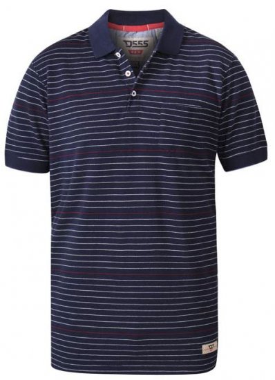 D555 Metro Stripe Jersey Polo Navy Stripe - Polos - Polos 2XL-8XL