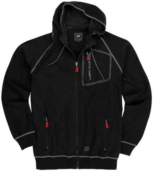 Adamo Michael Hoodie with Zipper Black - Sudaderas - Sudaderas 2XL-12XL