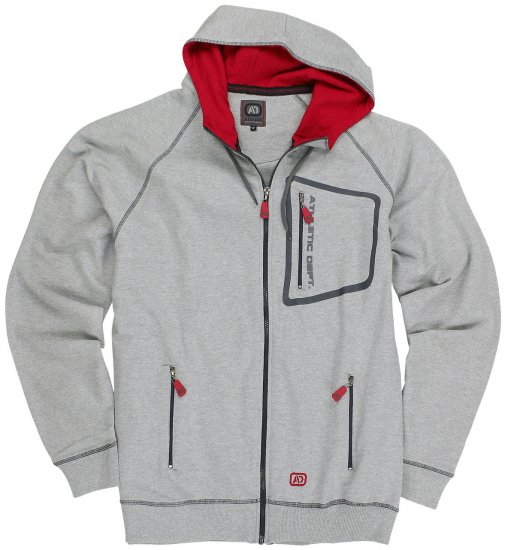 Adamo Michael Hoodie with Zipper Grey - Sudaderas - Sudaderas 2XL-12XL