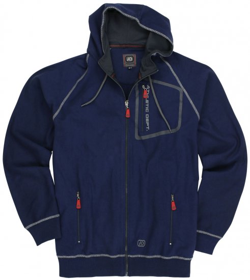 Adamo Michael Hoodie with Zipper Navy - Sudaderas - Sudaderas 2XL-12XL