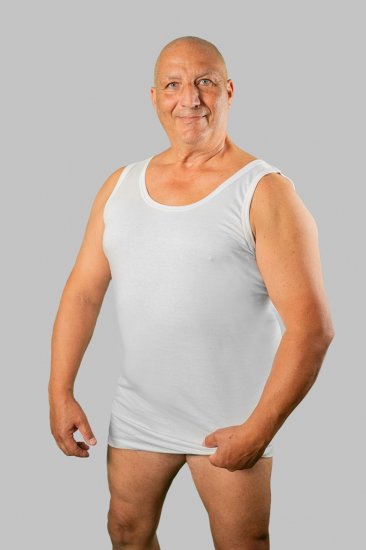 20 Nodi Crew Neck Tank Top in Combed Cotton Jersey White - Ropa interior - Ropa interior 2XL-8XL