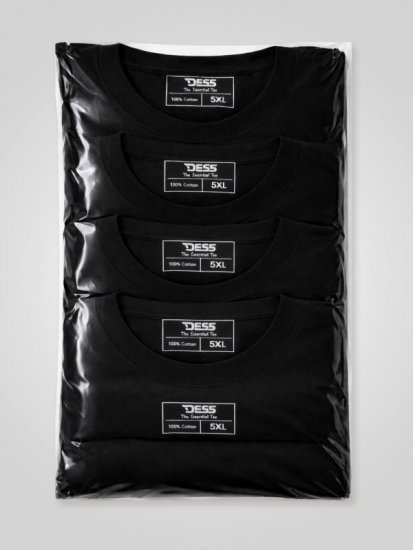 D555 Smartly Camiseta cuello redondo Negro pack de 5 - Camisetas - Camisetas - 2XL-14XL
