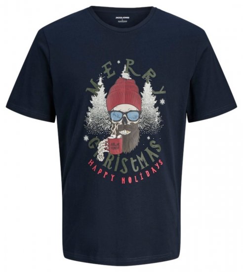 Jack & Jones Noel Merry Christmas T-Shirt Navy - Camisetas - Camisetas - 2XL-14XL