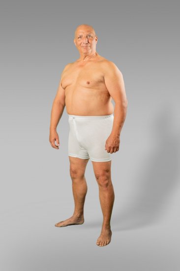 20 Nodi Combed Cotton Jersey Boxer with Front Button Fly White - Ropa interior - Ropa interior 2XL-8XL