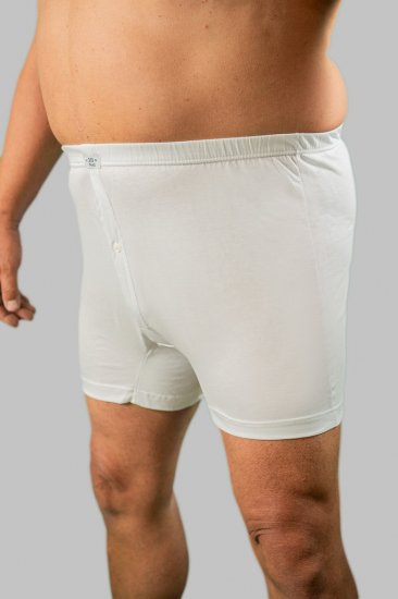 20 Nodi Combed Cotton Jersey Boxer with Front Button Fly White - Ropa interior - Ropa interior 2XL-8XL