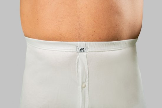20 Nodi Combed Cotton Jersey Boxer with Front Button Fly White - Ropa interior - Ropa interior 2XL-8XL