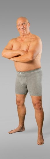 20 Nodi Stretch Cotton Boxer with Embroidered Long Leg Grey - Ropa interior - Ropa interior 2XL-8XL