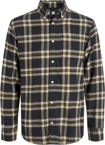 Jack & Jones Classic Flannel Long Sleeve Shirt Black - Camisas - Camisas 2XL-10XL