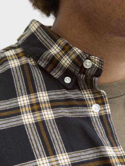 Jack & Jones Classic Flannel Long Sleeve Shirt Black - Camisas - Camisas 2XL-10XL