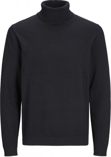 Jack & Jones Basic Knitted Sweater with Rolled Neck Black - Todos prendas - Ropa tallas grandes hombre