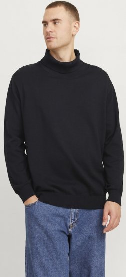 Jack & Jones Basic Knitted Sweater with Rolled Neck Black - Todos prendas - Ropa tallas grandes hombre