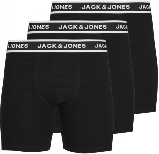 Jack & Jones Solid Boxer 3-Pack Black - Bóxeres - Bóxeres 2XL-12XL