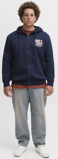 Jack & Jones Logo 2 COL Hoodie with Zipper Blue - Sudaderas - Sudaderas 2XL-12XL