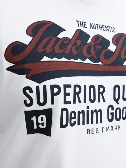 Jack & Jones Logo 2COL T-Shirt White - Camisetas - Camisetas - 2XL-14XL