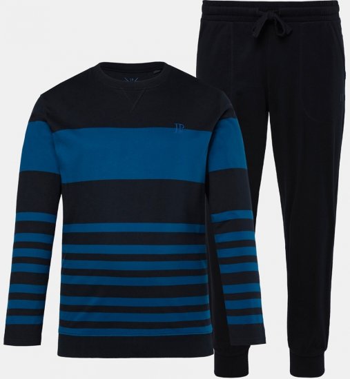 JP1880 Pyjamas Two-piece Long Sleeve with Stripes Blue - Ropa interior - Ropa interior 2XL-8XL