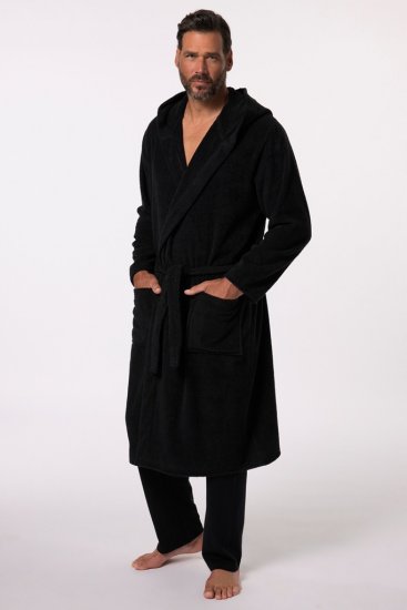 JP1880 Bathrobe Terry Black - Ropa interior - Ropa interior 2XL-8XL