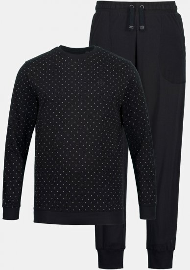 JP1880 Two-piece Pyjamas Long Sleeve and Long Trousers Black - Ropa interior - Ropa interior 2XL-8XL